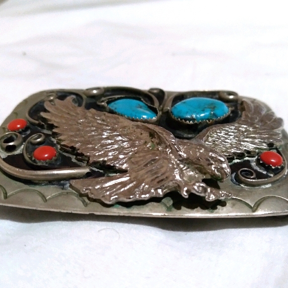 Vintage Navajo Silver Belt Buckle - Picture 7 of 7